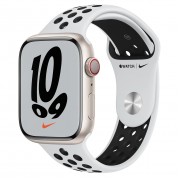 Apple Watch Nike Series 7 GPS + Cellular 45mm Starlight Aluminum Case with Pure Platinum/Black Nike Sport Band (MKJK3, MKL43)