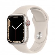 Apple Watch Series 7 GPS + Cellular 41mm Starlight Aluminum Case with Starlight Sport Band (MKH83, MKHR3)
