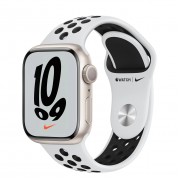 Apple Watch Nike Series 7 GPS 41mm Starlight Aluminum Case with Pure Platinum/Black Nike Sport Band (MKN33)